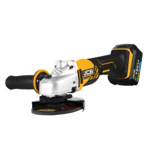 JCB 18V ANGLE GRINDER WITH 2X 4.0AH LITHIUM-ION BATTERY AND 2.4A CHARGER IN L-BOXX 136 POWER TOOL CASE WITH FREE 115MM SEGMENTED DIAMOND BLADE