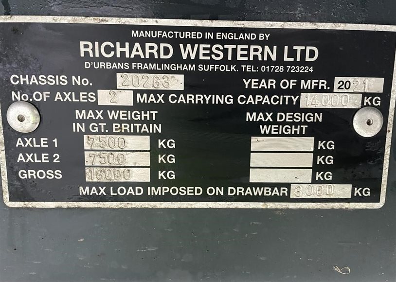 Richard Western BTTA14/32H Trailer