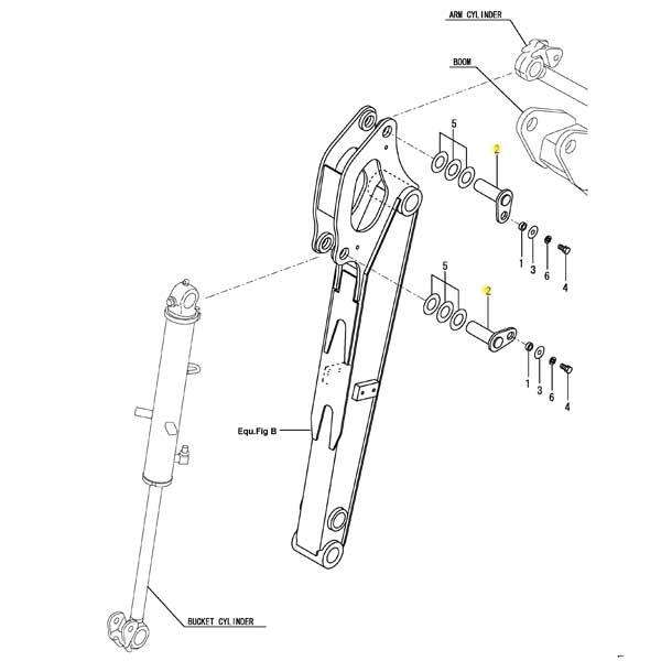 Yanmar Genuine Arm & Bucket Cylinder Pin Vio17