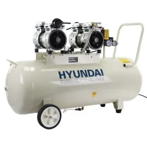 HYUNDAI 2X 750W DUAL MOTOR 100L OIL FREE COMPRESSOR