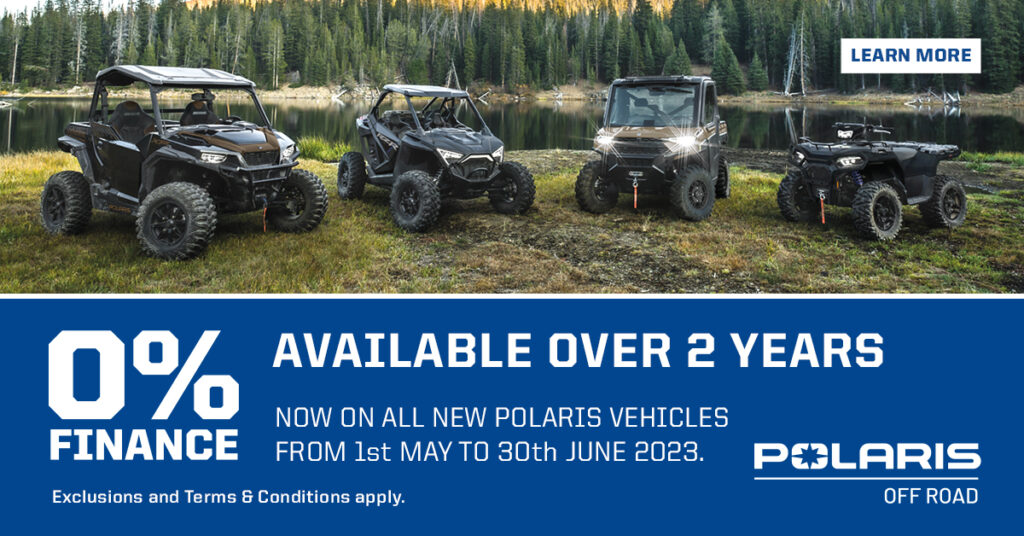 0% FINANCE AVAILABLE SUBJECT TO TERMS & CONDITIONS ON ALL NEW POLARIS VEHICLES