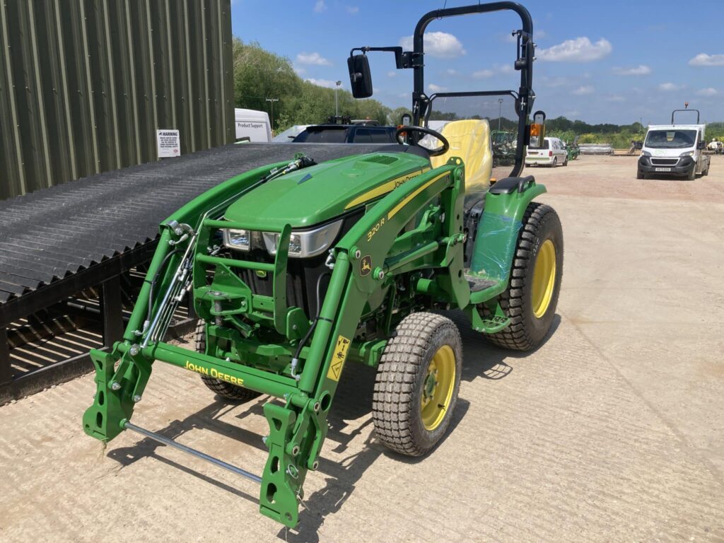 John Deere 3046R and 320R compact tractor with loader