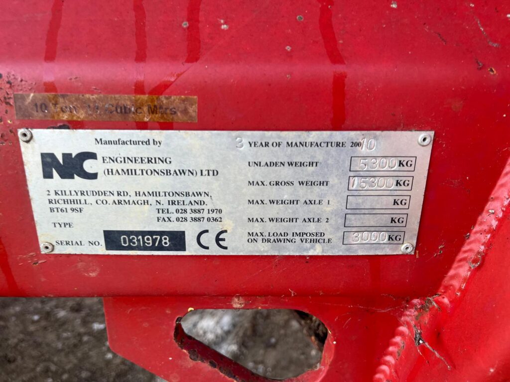 NC 10T REAR DISCHARGE DUNG SPREADER