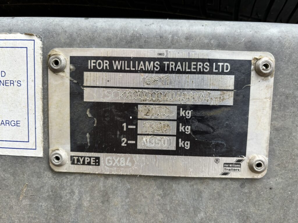 Ifor Williams GX84 Plant Trailer