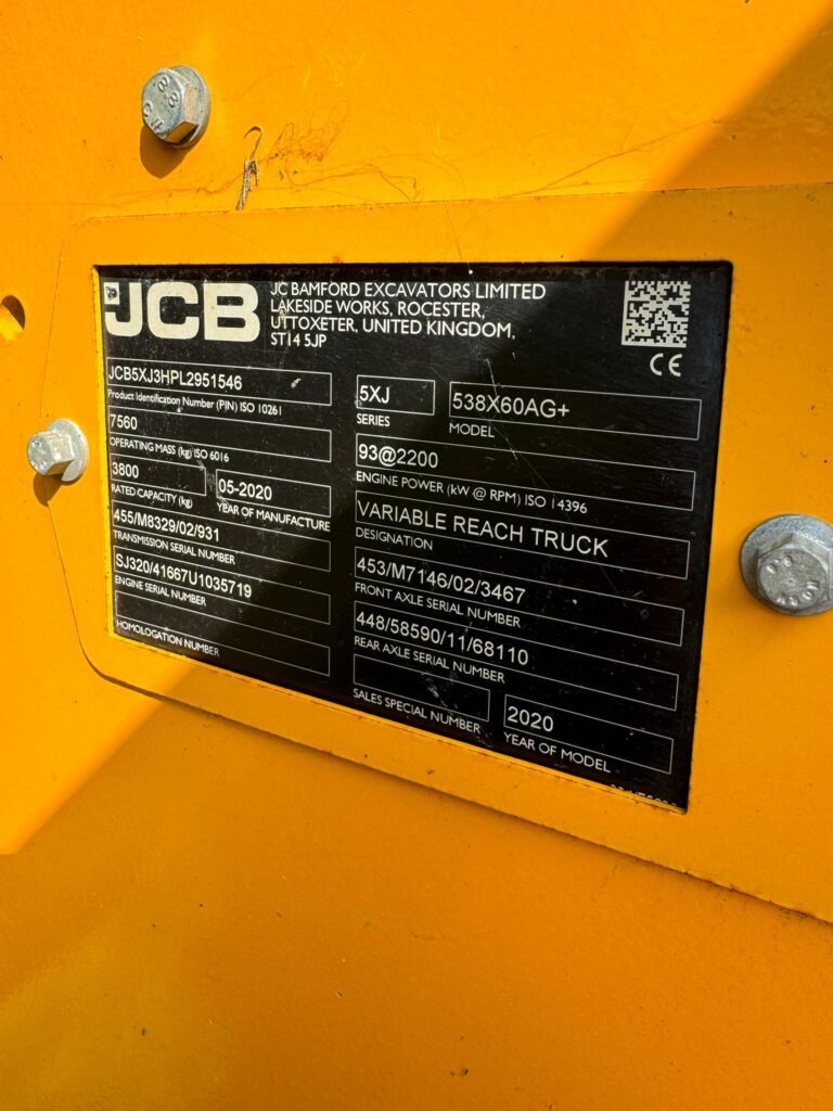 JCB 538-60 AGRI-PLUS TELEHANDLER