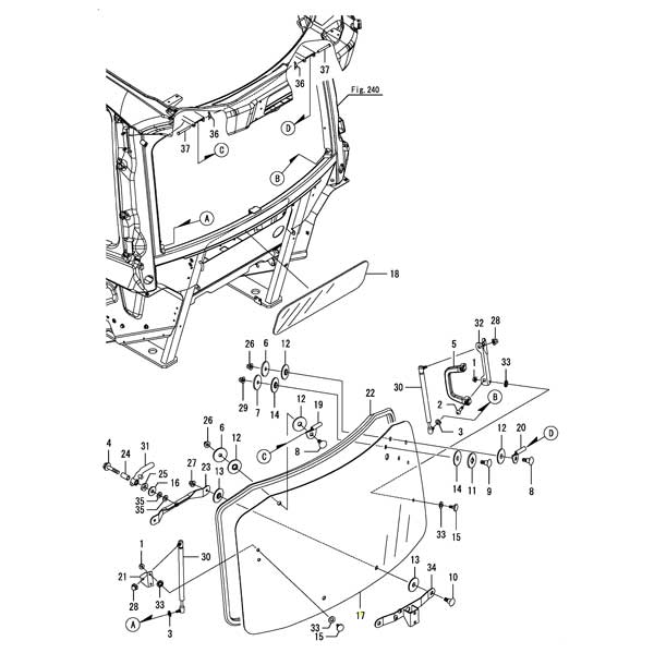 Yanmar Genuine Rear Glass YT347