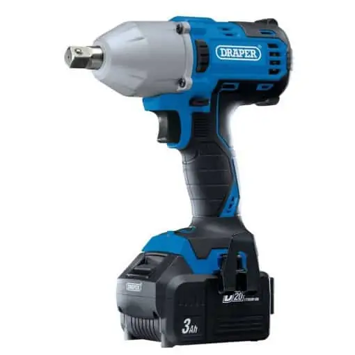 Draper D20 20V Brushless 1/2″ Mid-Torque Impact Wrench (400Nm) with 2 x 3.0Ah Batteries And Charger