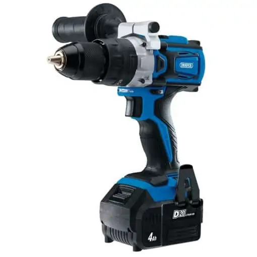 Draper D20 20V Brushless Combi Drill with 1 x 4.0Ah Battery and Fast Charger