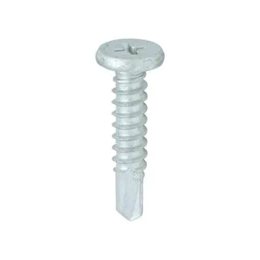 Timco Metal Construction Sheet & Framing Screws – PH – Low Profile Pancake – Exterior – Silver Organic – 5.5 x 26