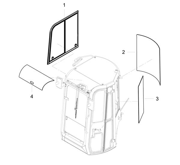 Yanmar Genuine Rear Glass VIO26-6