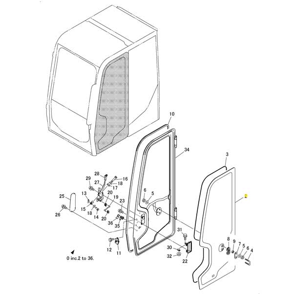 Yanmar Genuine Door Glass C50-5A