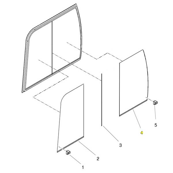 Yanmar Genuine Rear Slide Glass SV26