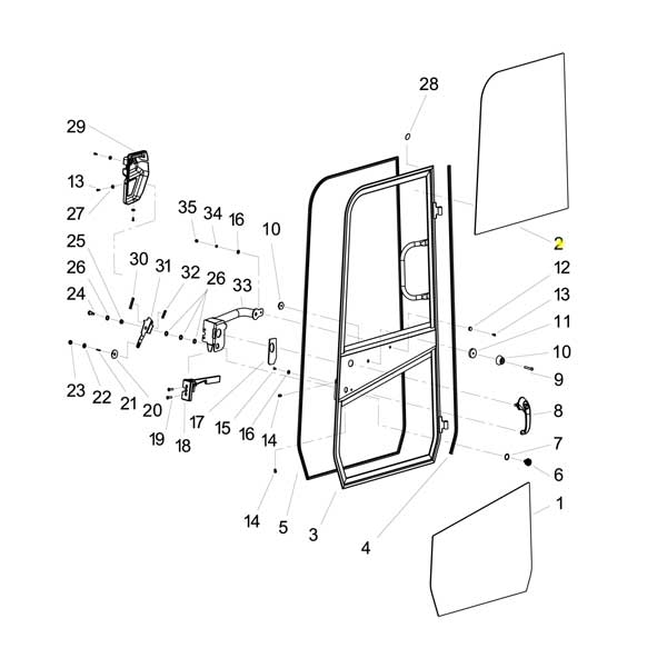 Yanmar Genuine Upper Door Glass SV60