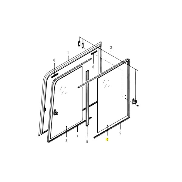 Yanmar Genuine Rear Bay Glass Vio57-6A