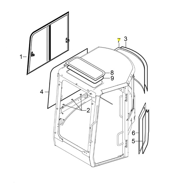 Yanmar Genuine Rear Cab Glass Vio50-6A