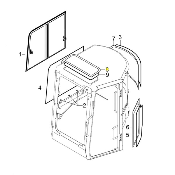 Yanmar Genuine Roof Cab Glass Vio57-6A