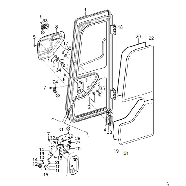 Yanmar Genuine Lower Door Glass Vio50-6A