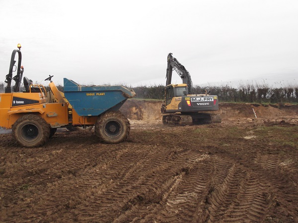 Digging out a site for a new building